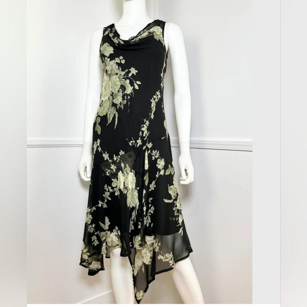Connected Apparel Ethereal, Asymmetrical Woodland Fairy Maxi Dress - Vin…